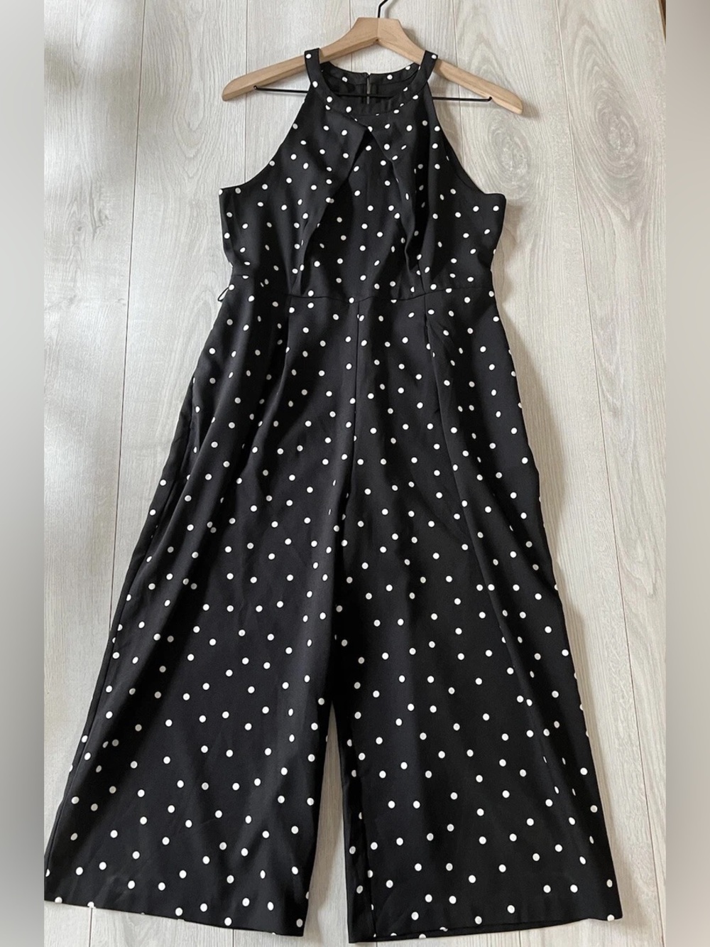 Banana Republic Polka Dot Halter Jumpsuit in Black